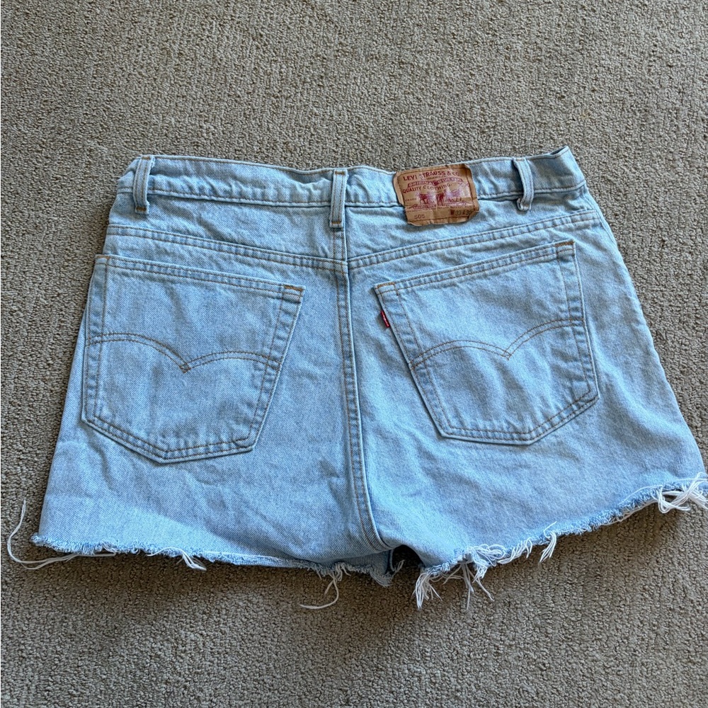 Levi's Women's Light Blue Denim Cutoff Shorts with Frayed Hem